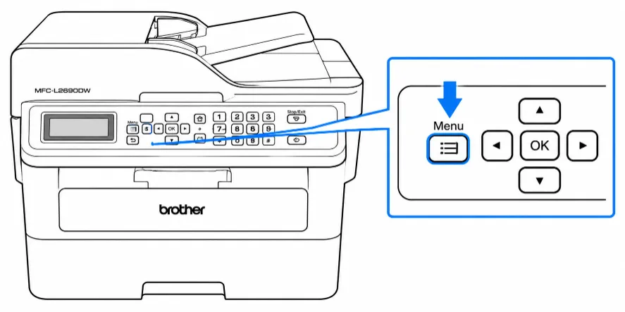 press menu on control panel